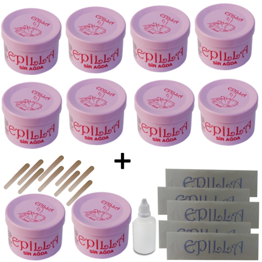 Epilla Kutu Ağda- 8+2 -Yanında 5 Paket Ağda Bezi Ve 50 Ml Yağı
