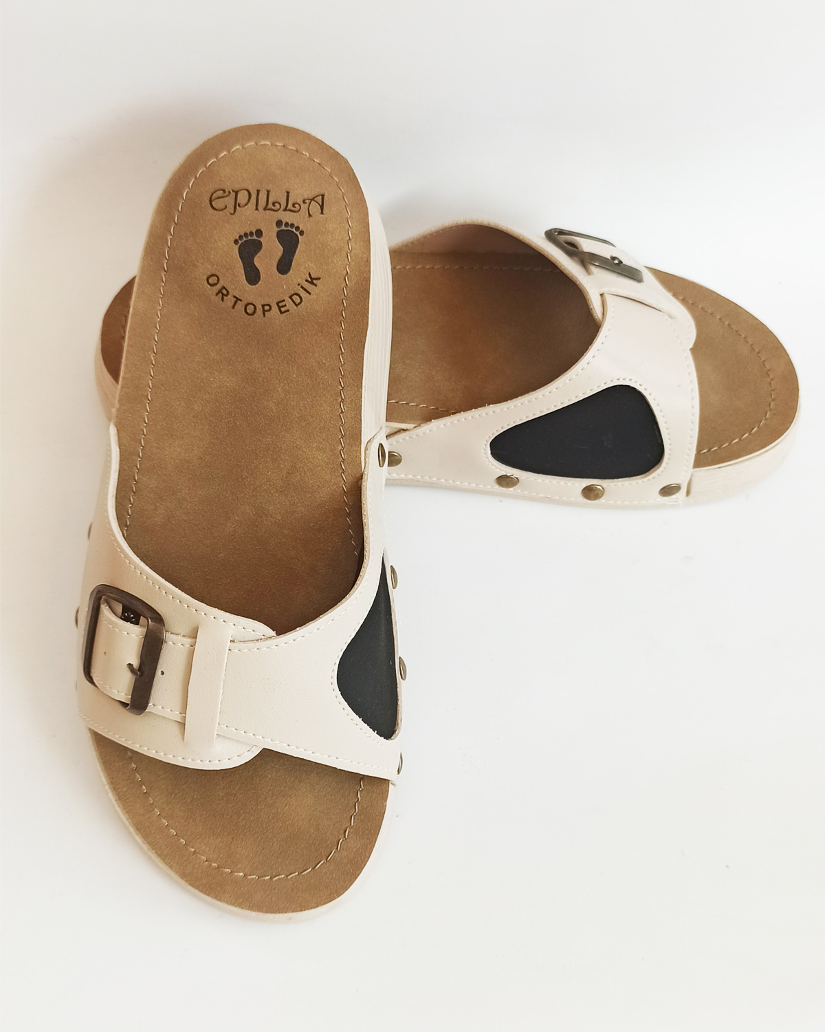 Epilla Kadın Krem Tam Ortopedik Günlük Epinli Topuk Dikeni Terliği