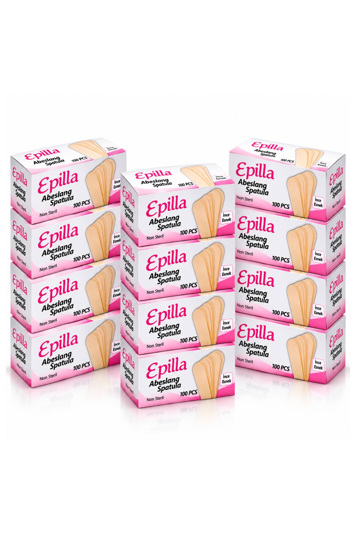 Epilla Ağda Çubuğu Tahta Dil Basacağı 100Lü 12 Paket 1200 Adet Abeslang Ağda Çubuğu