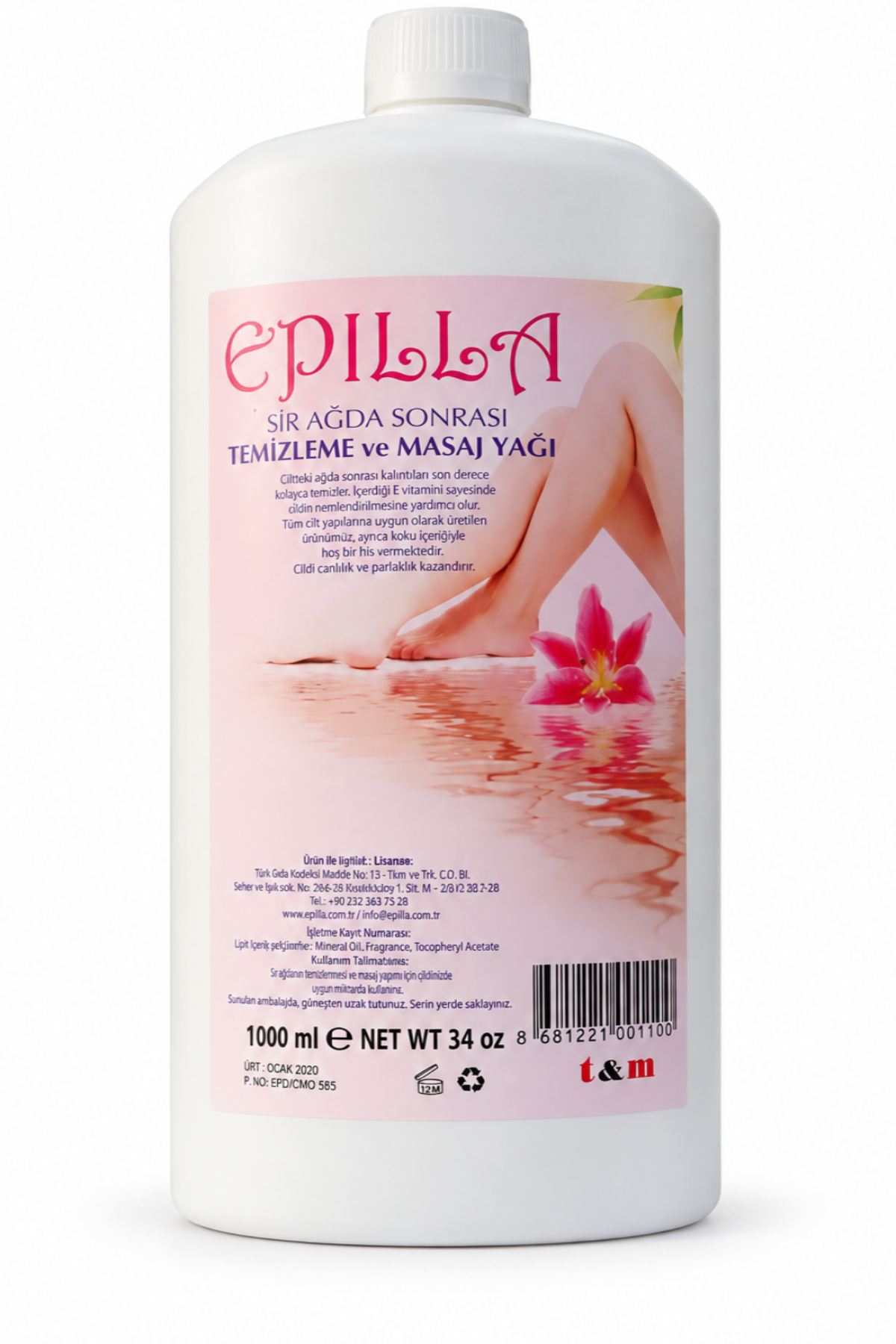 Epilla Ağda Sonrası Temizleme ve Masaj Yağı 1 L