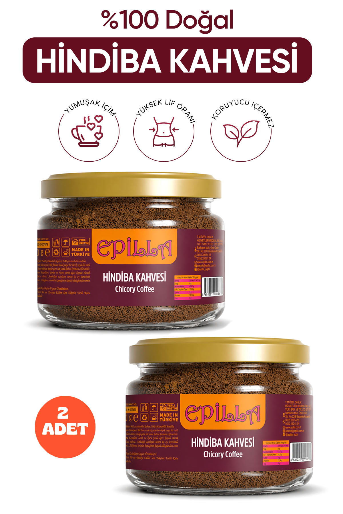 Epilla Hindiba Kahvesi 150 gr x 2 adet