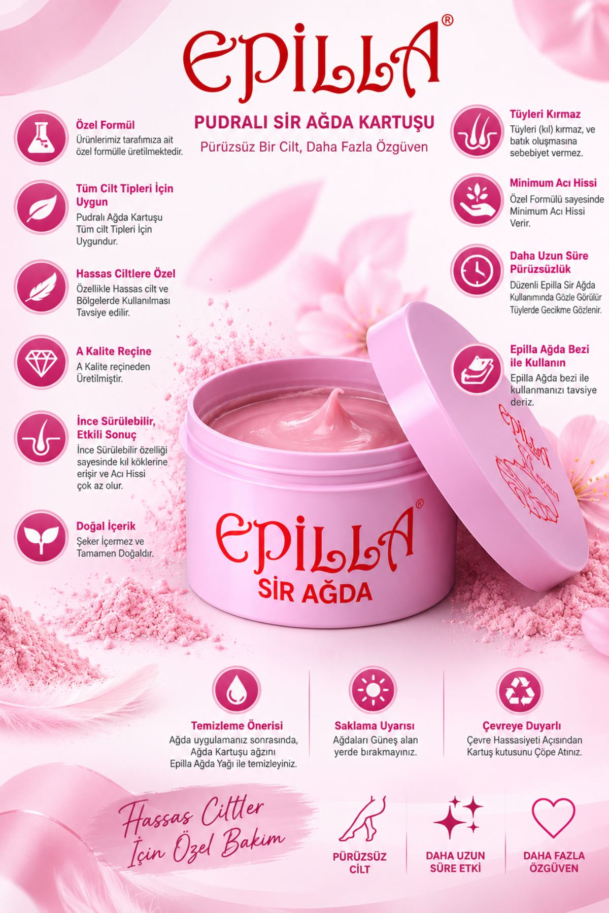 Epilla Pudralı Konserve Sir Ağda 50 ml 6 Adet 