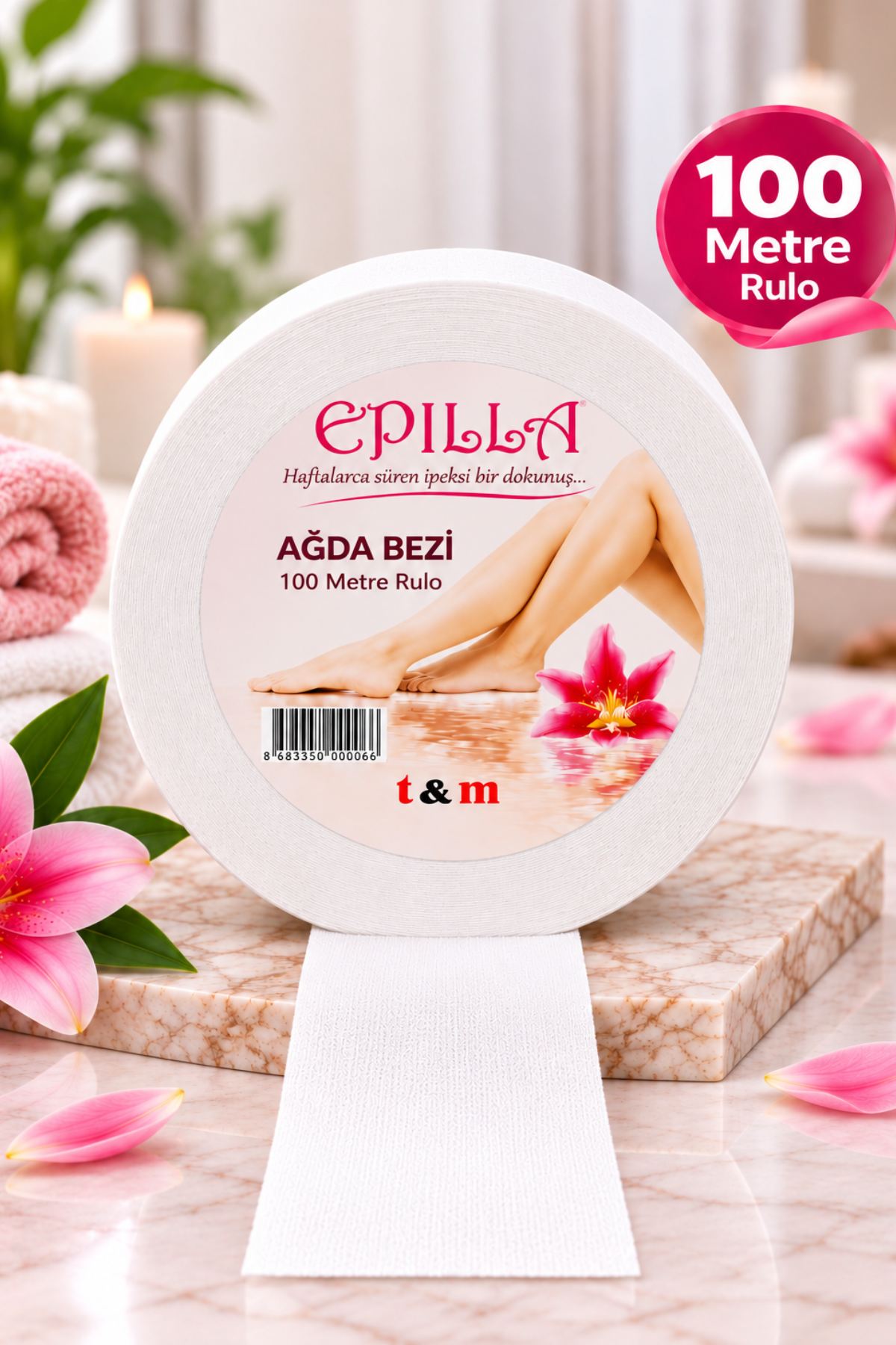 Epilla Profesyonel Rulo Sir Ağda Bezi 100 Metre – Kopmaz Yırtılmaz Epilasyon ve Ağda Temizleme Bezi
